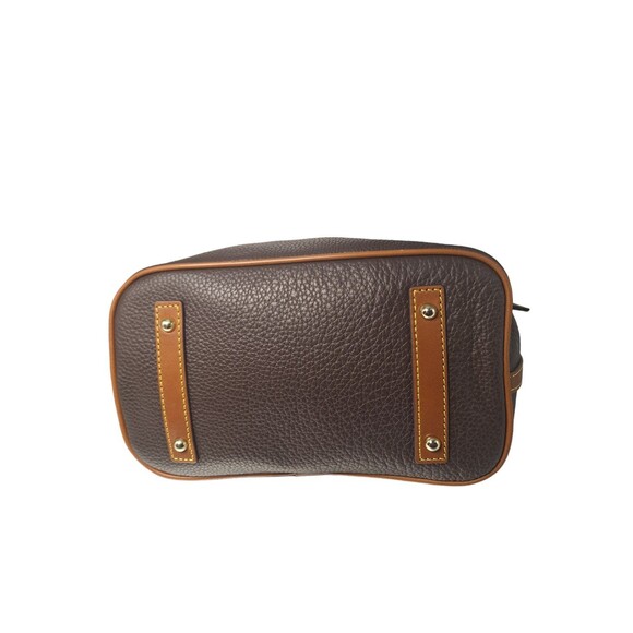 Gorgeous Dooney & Bourke Brown and Tan Leather Dome Type Tote Bag - Picture 4 of 10